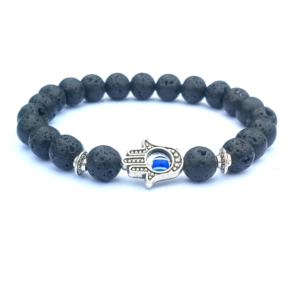 Onde øjne sten armbånd sort eller hvid