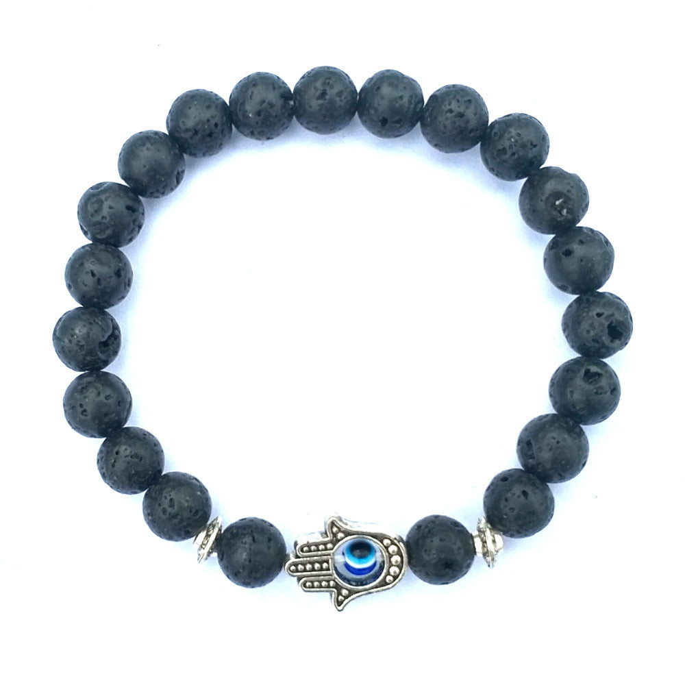 Evil eye stone bracelet Black or White