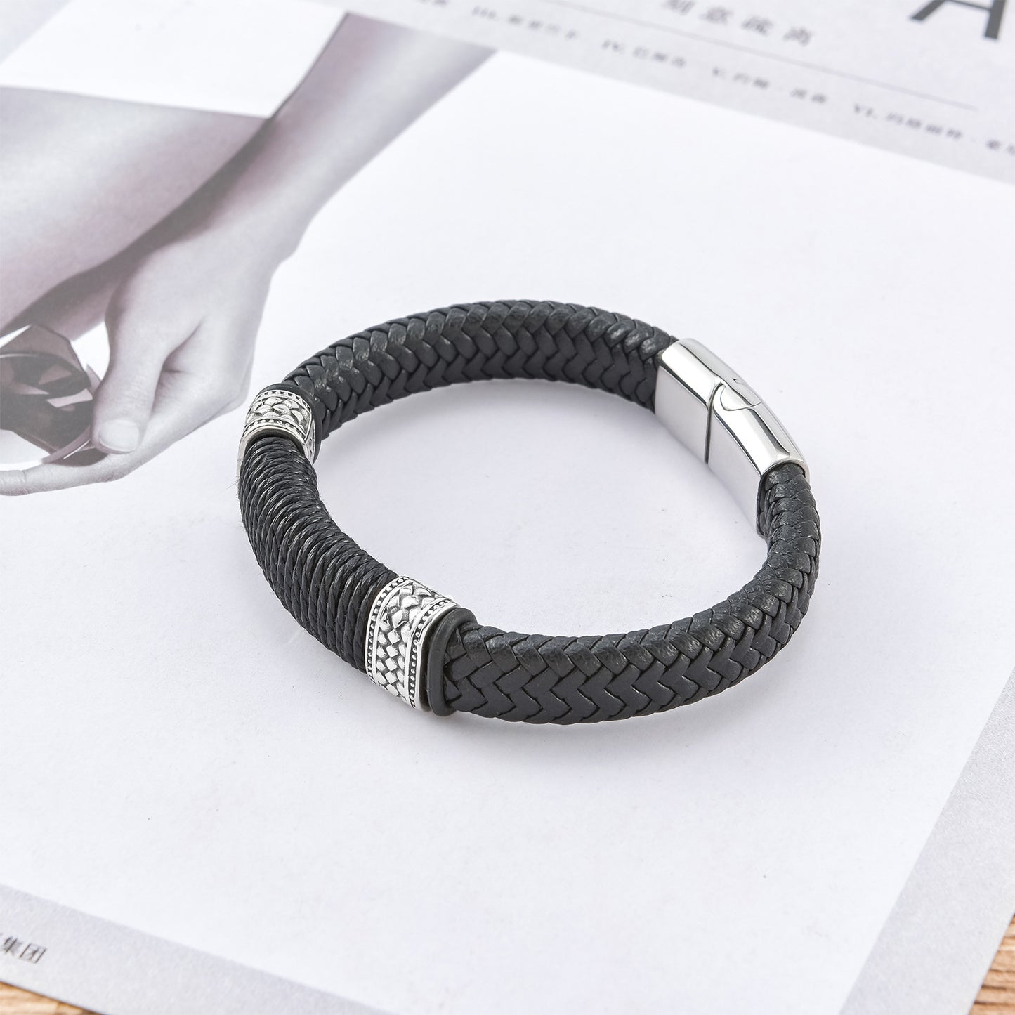 Men modern  leather bracelet