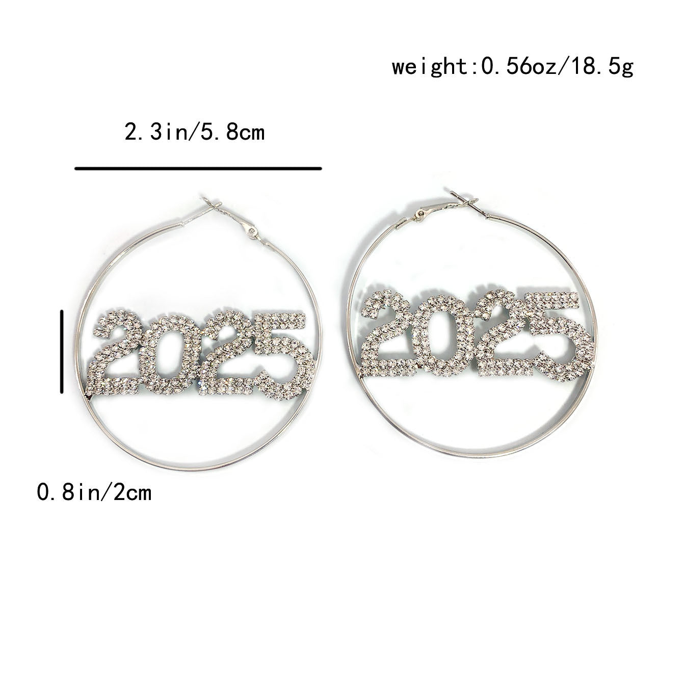 2025 Shining Rhinestone Fashion Exaggerated Ring Earrings