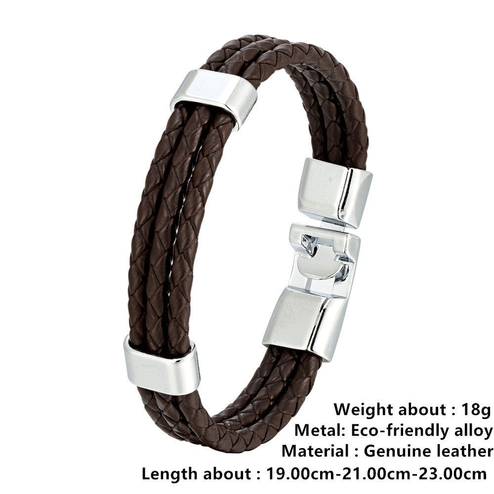 Men's Fashion All-match Leather Braided Bracelet