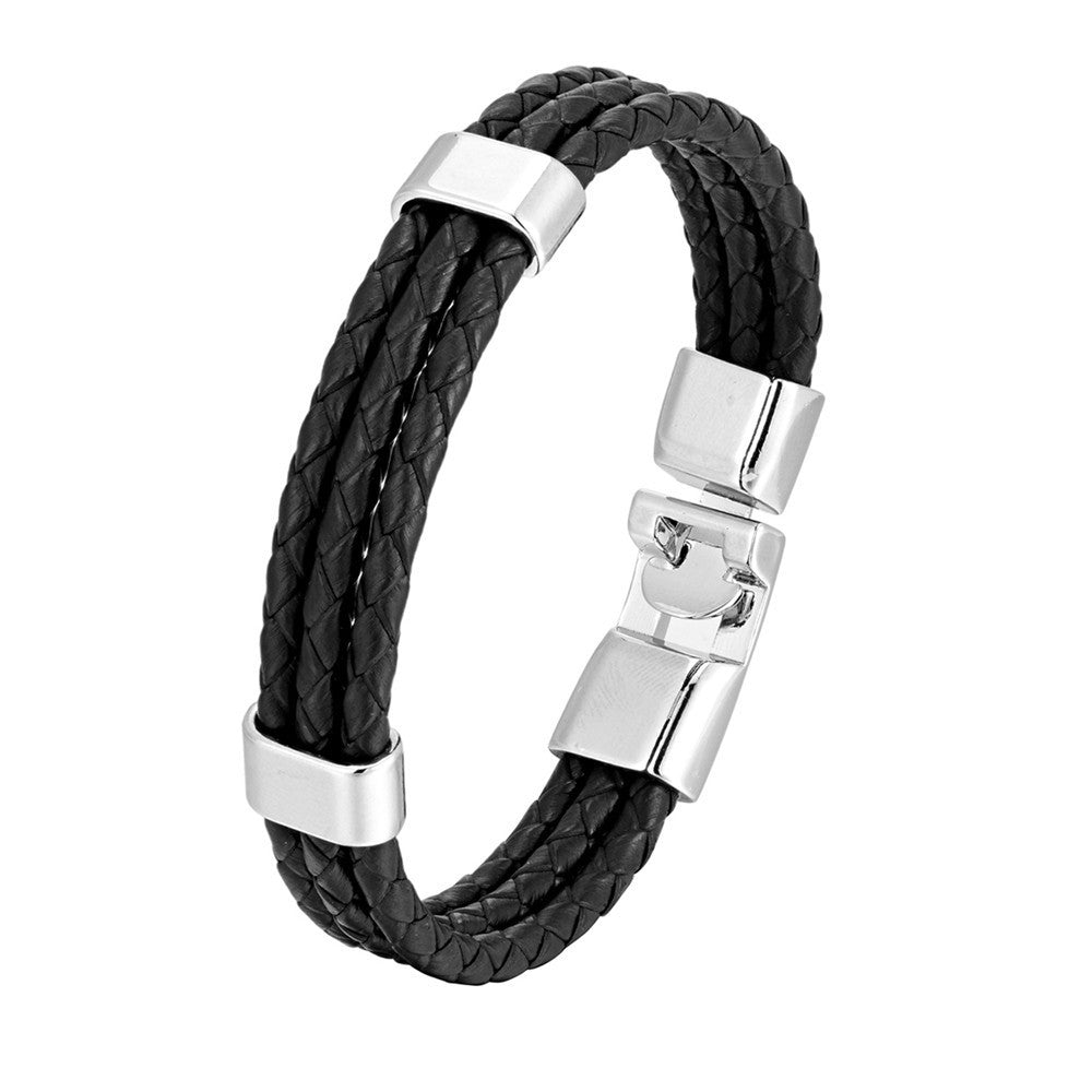 Men's Fashion All-match Leather Braided Bracelet