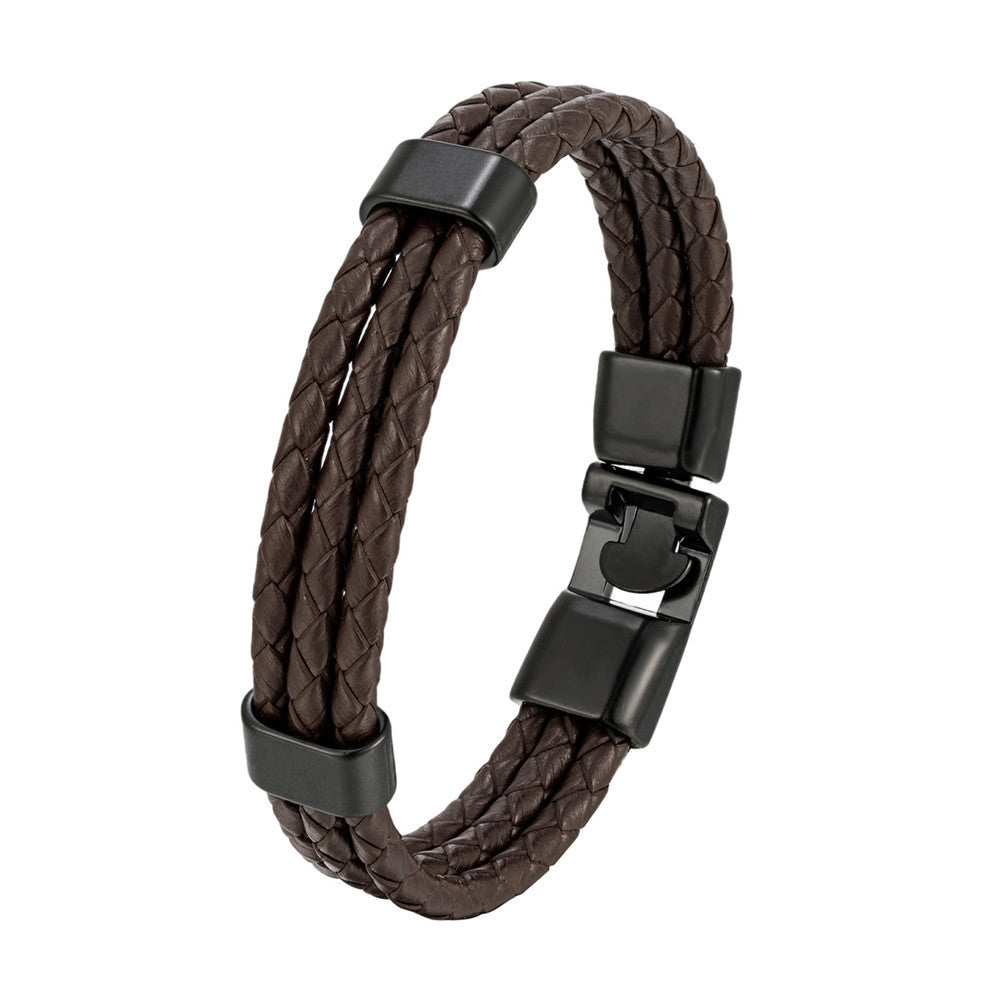 Men's Fashion All-match Leather Braided Bracelet