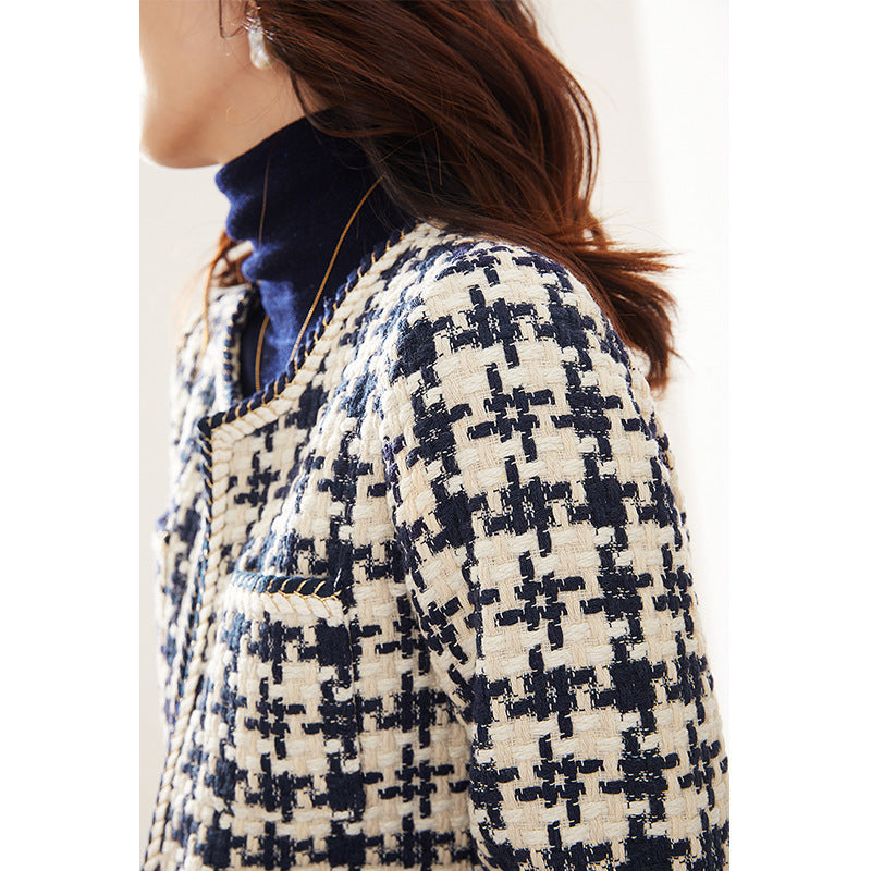 British Navy Blue & white  stylish Jacket Women