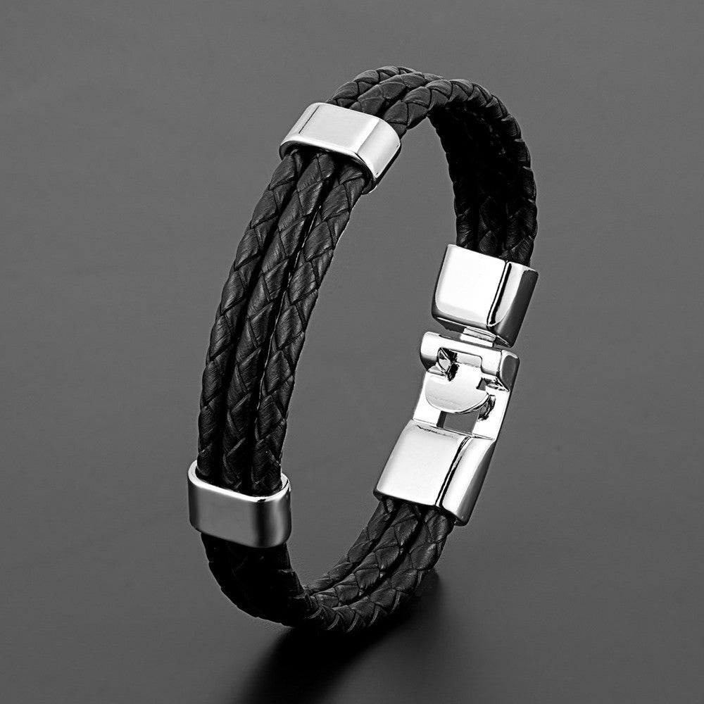 Men's Fashion All-match Leather Braided Bracelet