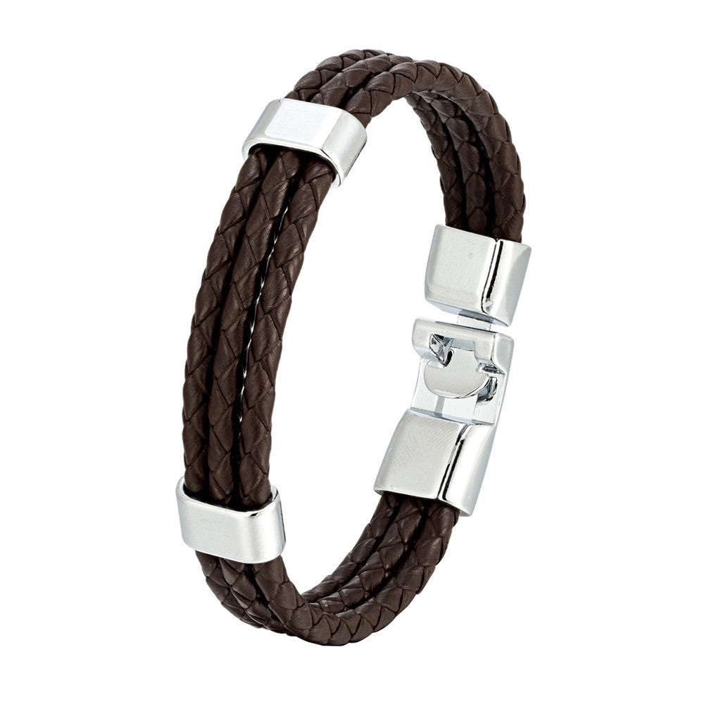 Men's Fashion All-match Leather Braided Bracelet