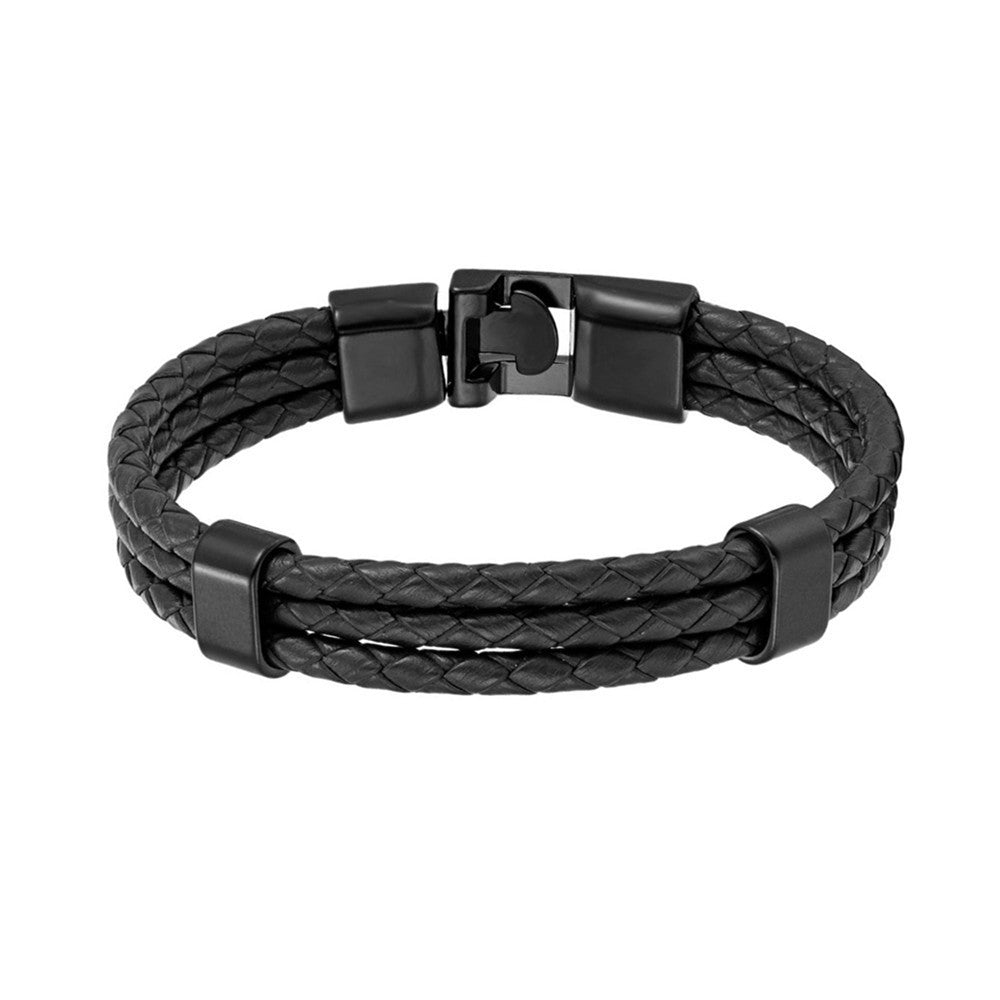 Men's Fashion All-match Leather Braided Bracelet