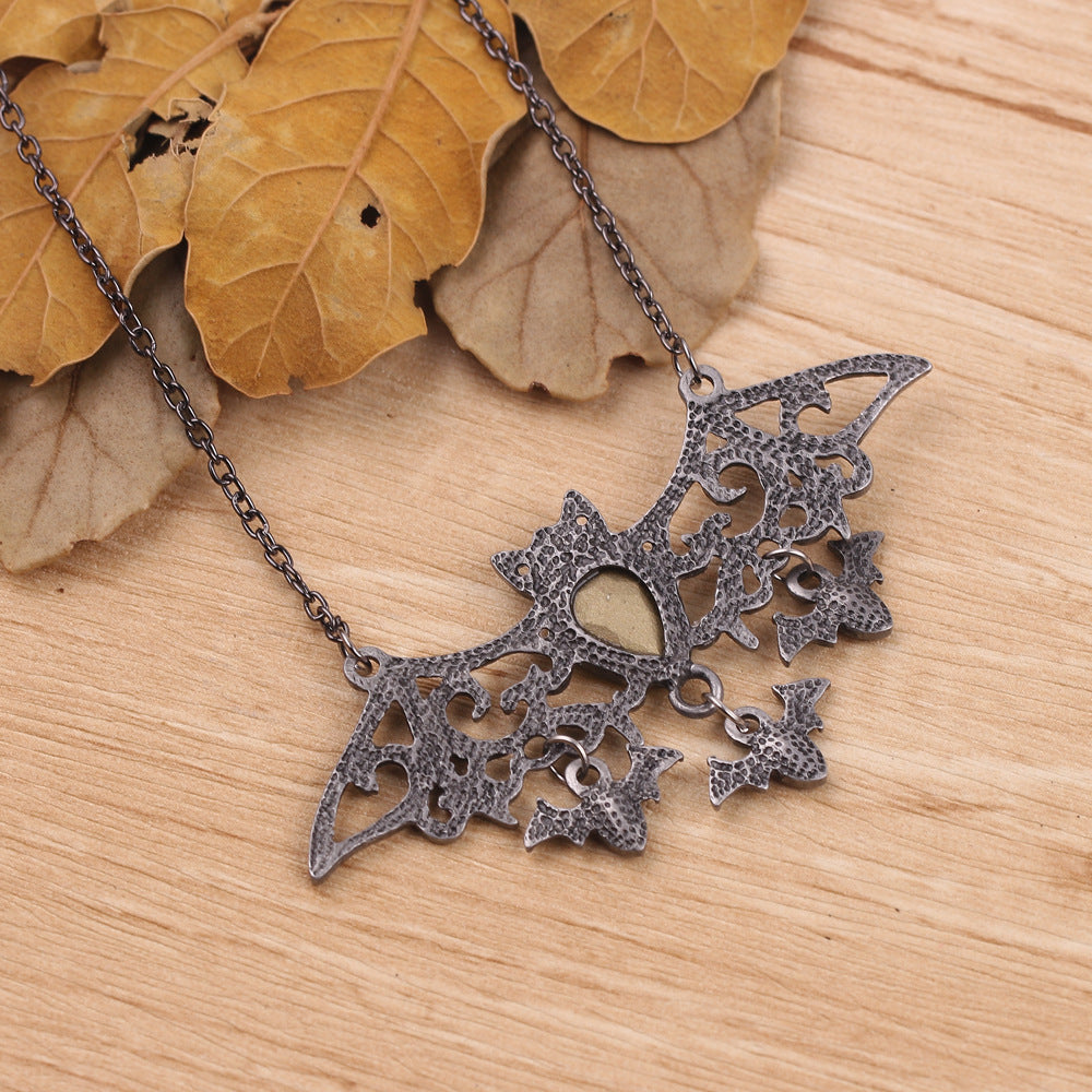 Halloween spooky Vintage Bat Necklace